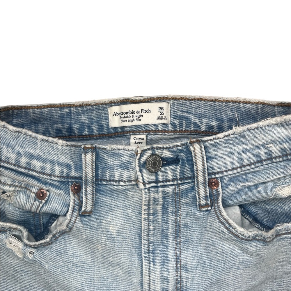 Abercrombie & Fitch The Ankle Straight Ultra High Rise Jeans 26 2R | Curve Love - Picture 3 of 6